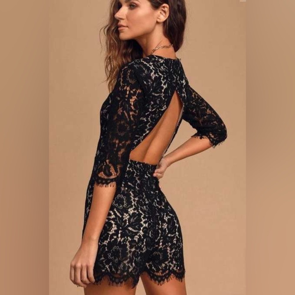 Lulu’s Black Lace Romper